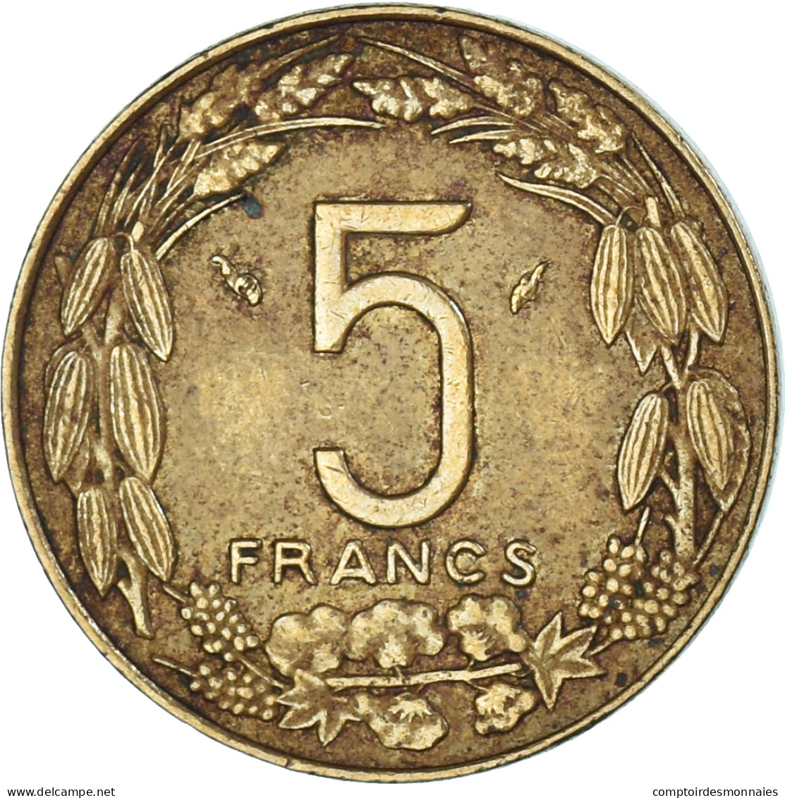 Monnaie, États De L'Afrique Centrale, 5 Francs, 1975 - Central African Republic