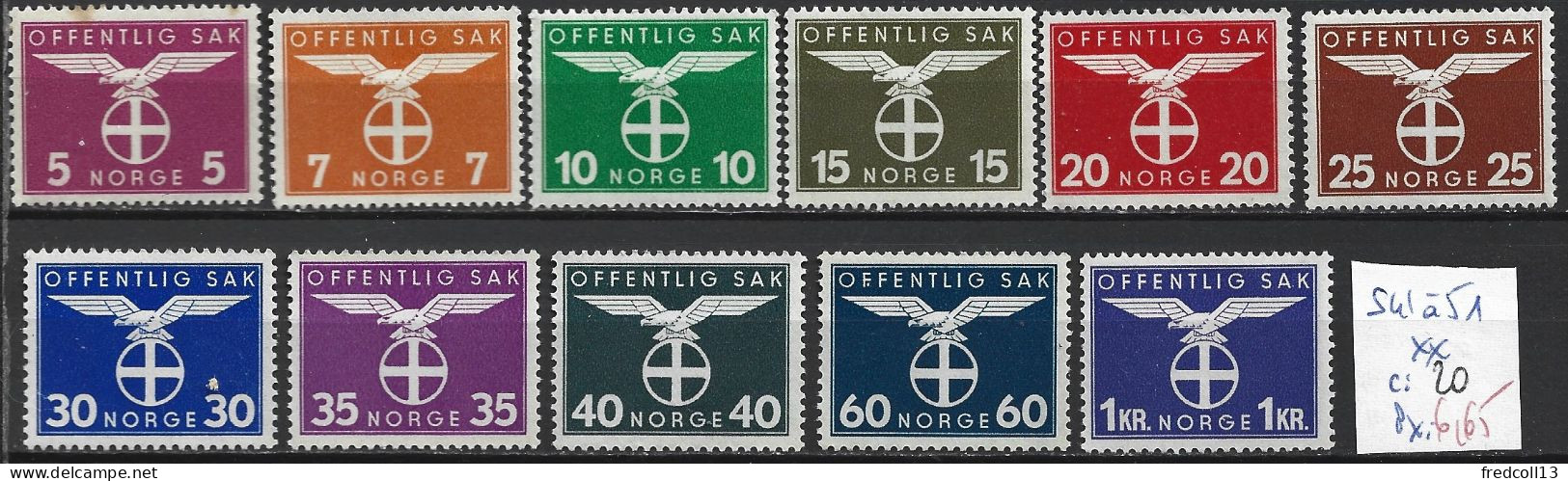 NORVEGE SERVICE 41 à 51 ** Côte 20 € - Oficiales