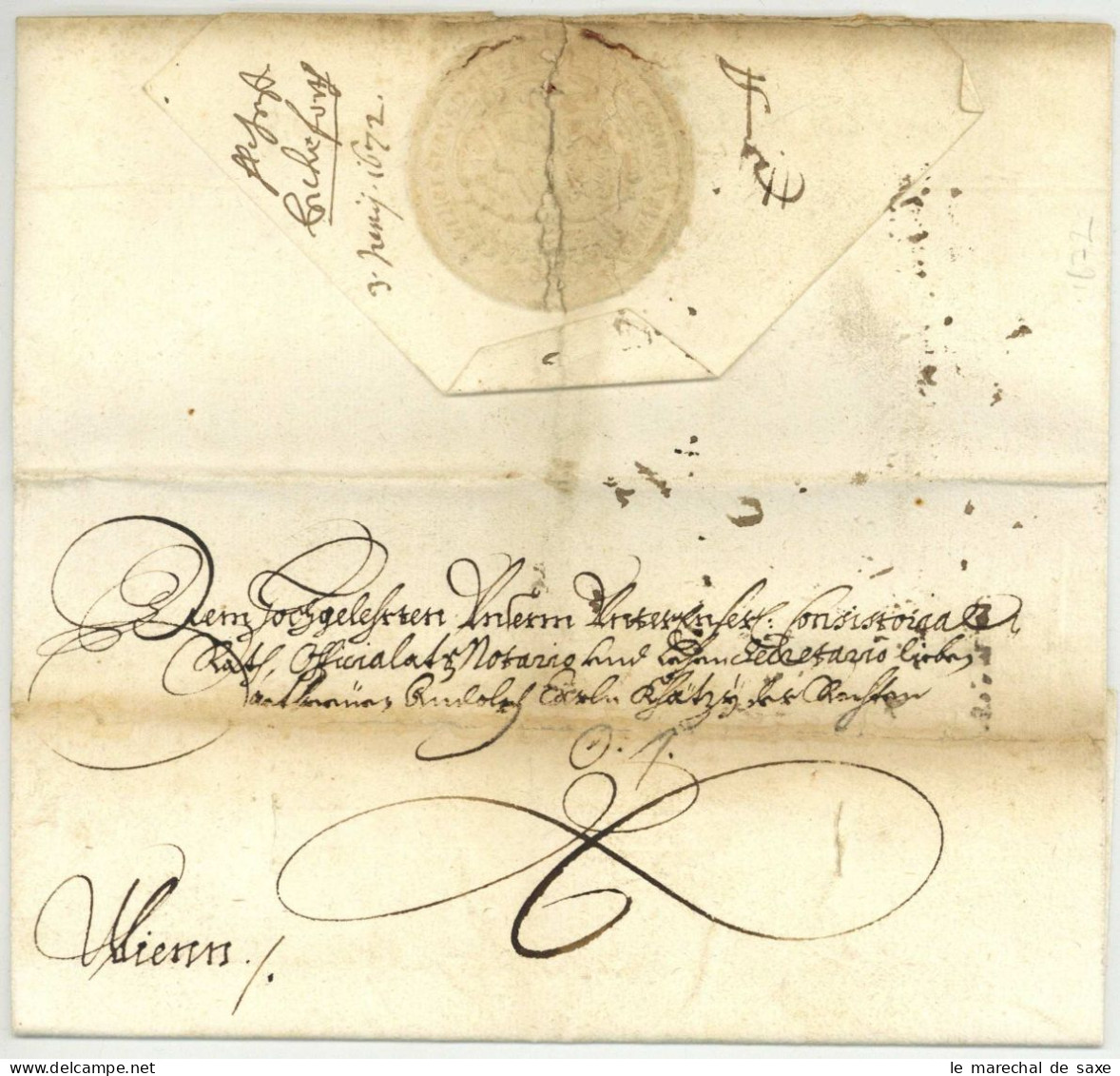 Passau Bischof Wenzeslaus Von Thun U. Hohenstein (1629-1673) Autograph 1672 Nach Wien - Historische Personen