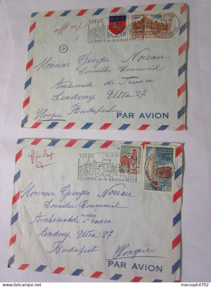 2 Lettre  Avec Courrier De 1967  Pour La Hongrie Affranchies 90 Cts - Postal Rates