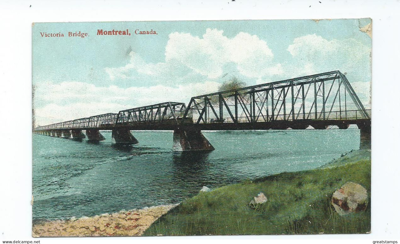 Postcard  Canada Montral Victoria Bridge Stamp Gone. - Opere D'Arte
