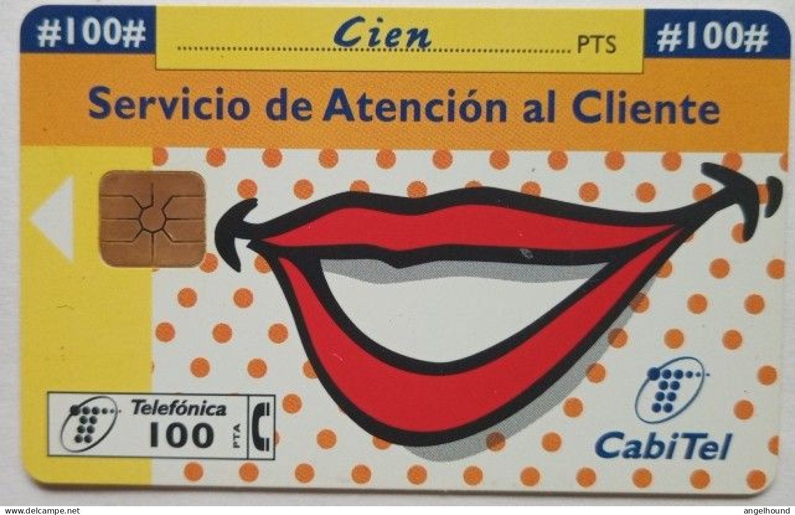 Spain 100 Pta. Chip Card - Serv. Atencio Cliente - Emissioni Di Base