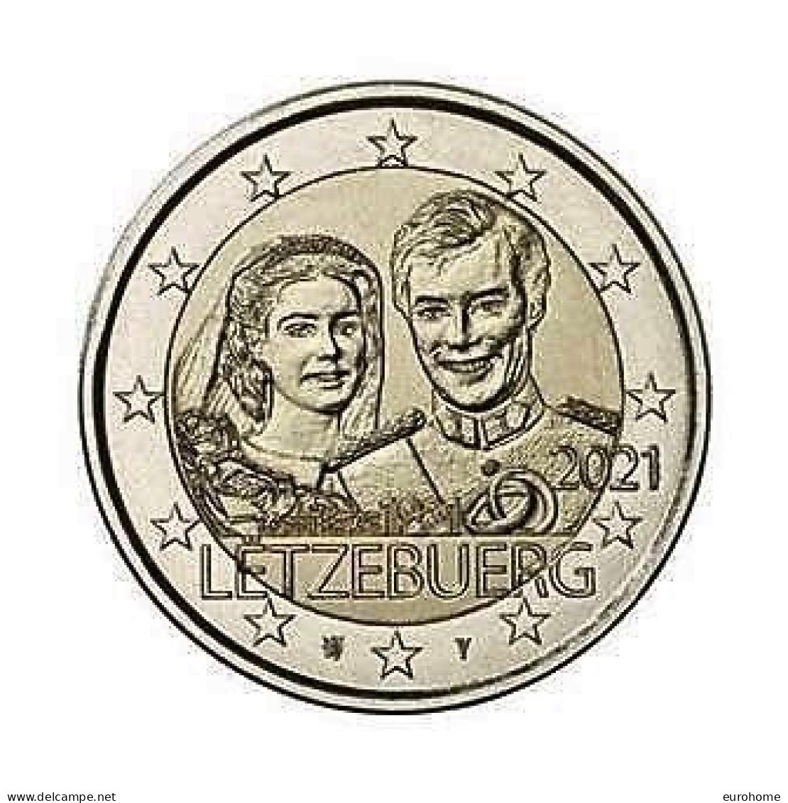Luxemburg  2021 2 Euro Commemo  RELIEF - 40 Ans Mariage - 40 Jaar Huwelijk "  UNC Uit De Rol  !! - Luxembourg