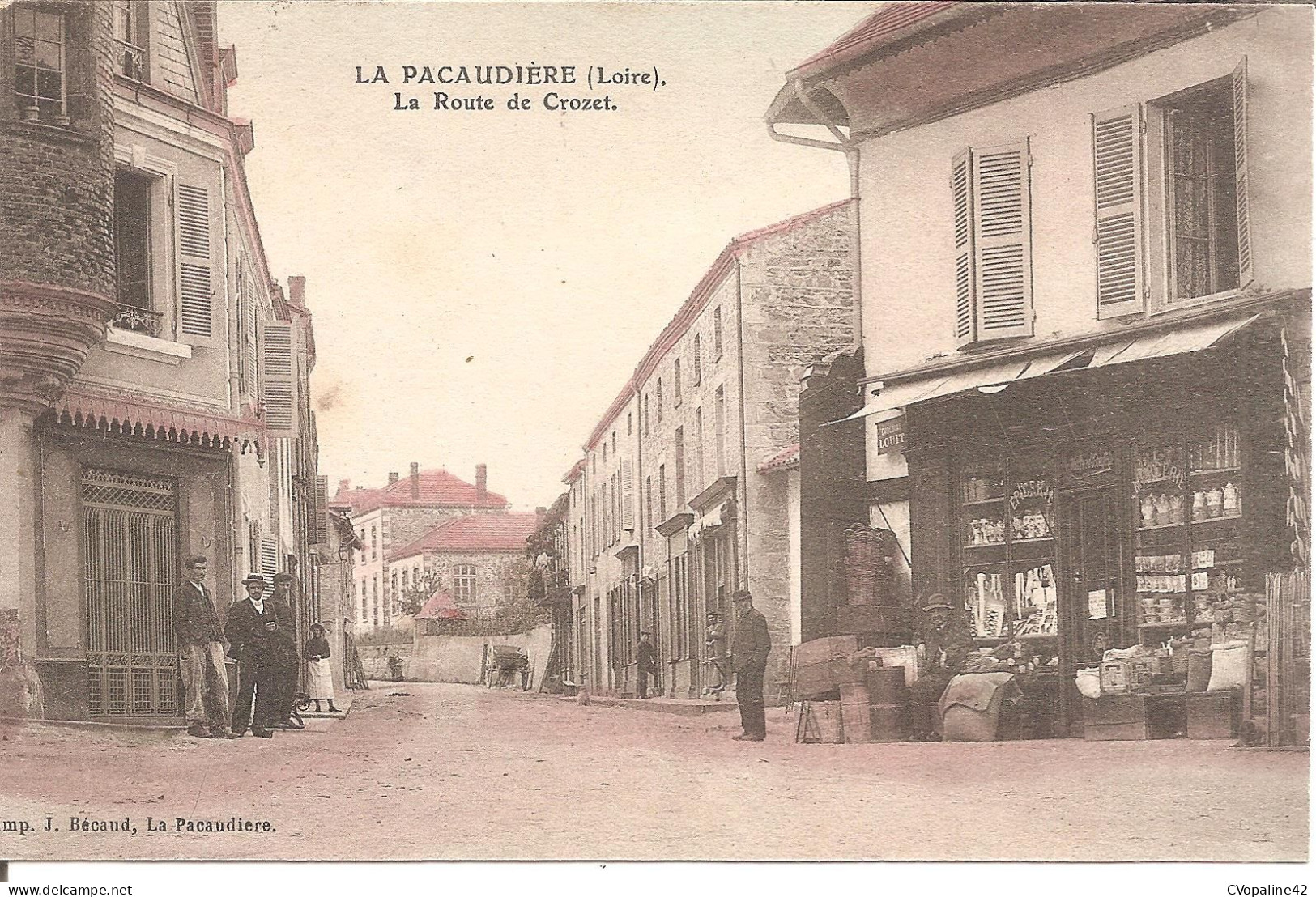 LA PACAUDIERE (42) La Route De Crozet En 1908 - La Pacaudiere