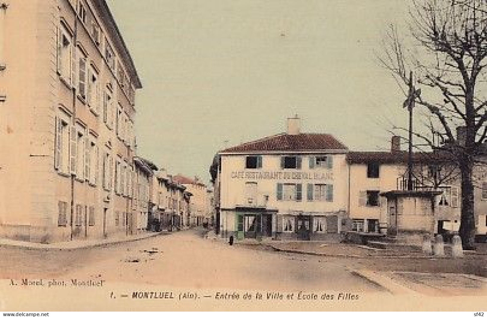 MONTLUEL                 ENTREE DE LA VILLE ET ECOLES DES FILLES                                       COLORISEE - Montluel