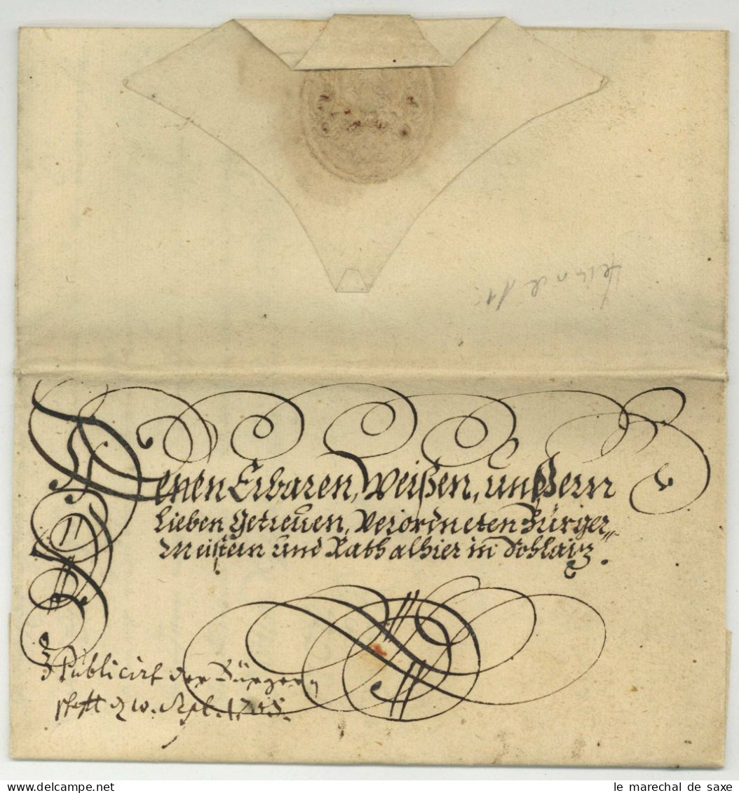 Graf Heinrich XI. Reuss-Schleiz (1669-1726) Autograph 1708 - Personajes Historicos