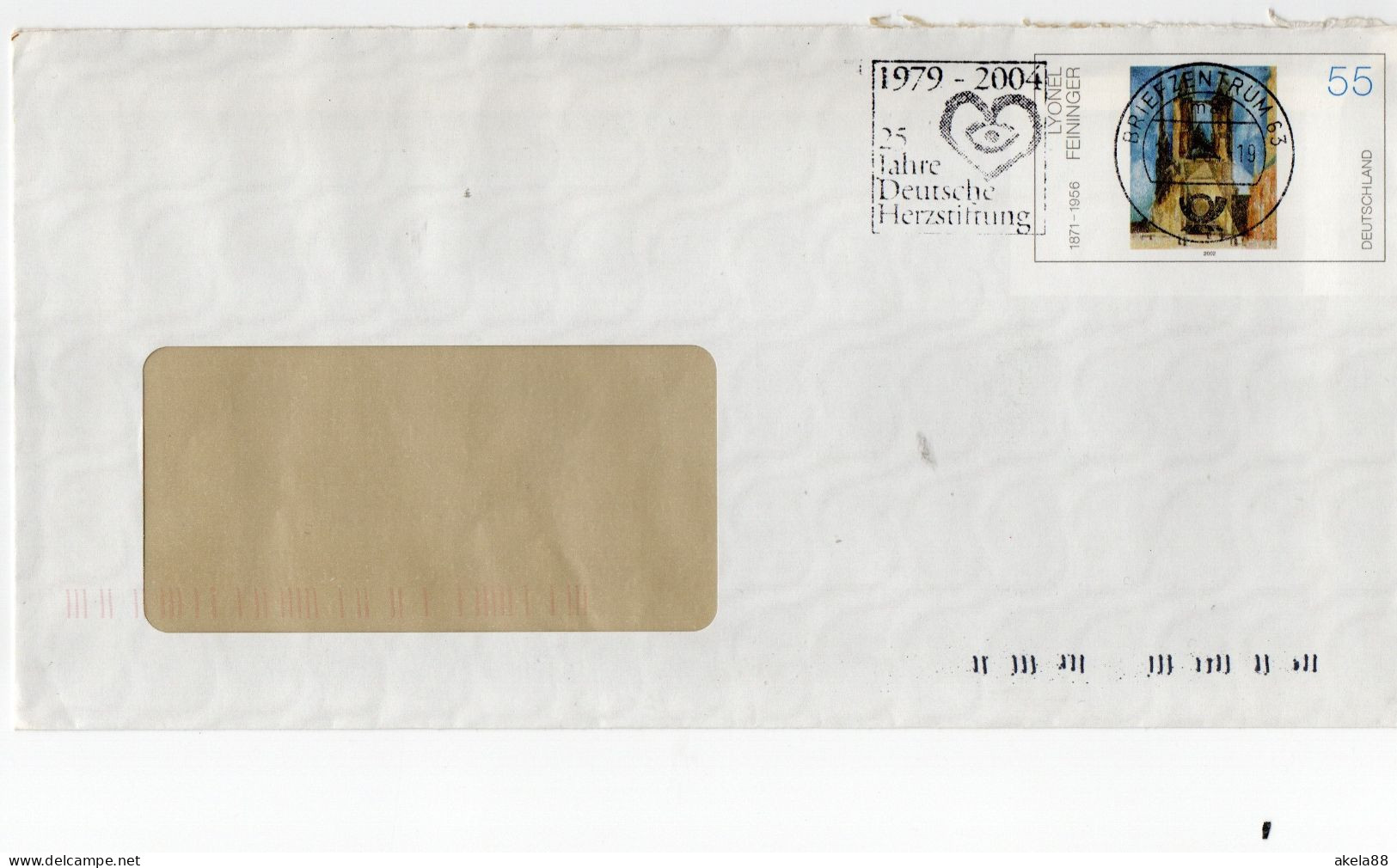 GERMANIA 2002 - LYONEL FEININGER - CHIESA DI HALLE MARKET - FONDAZIONE TEDESCA CUORE - B.C. 63 - FRANCOBOLLO PRESTAMPATO - Personalisierte Briefmarken