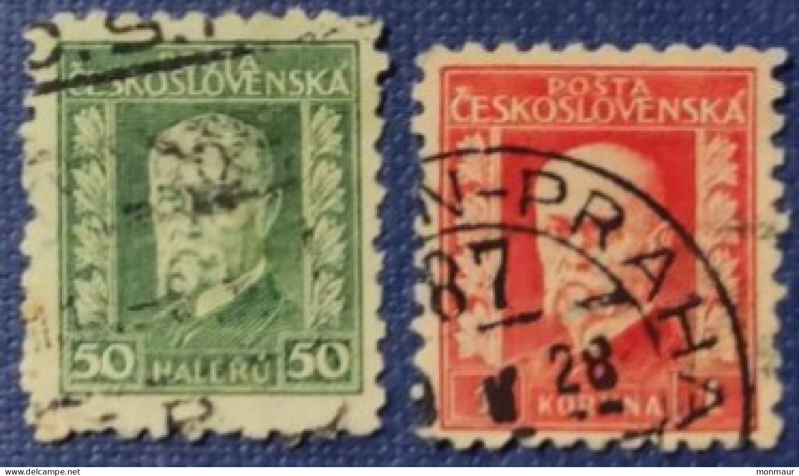CECOSLOVACCHIA  1926-28 PRESIDENT MASARYK - Oblitérés