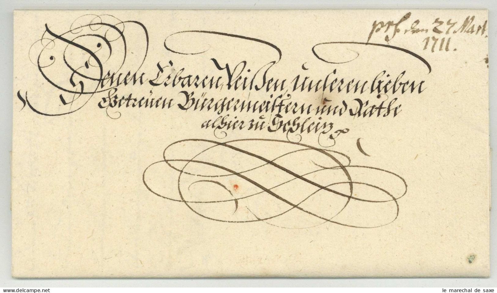 Graf Heinrich XI. Reuss-Schleiz (1669-1726) Autograph 1717 - Personajes Historicos