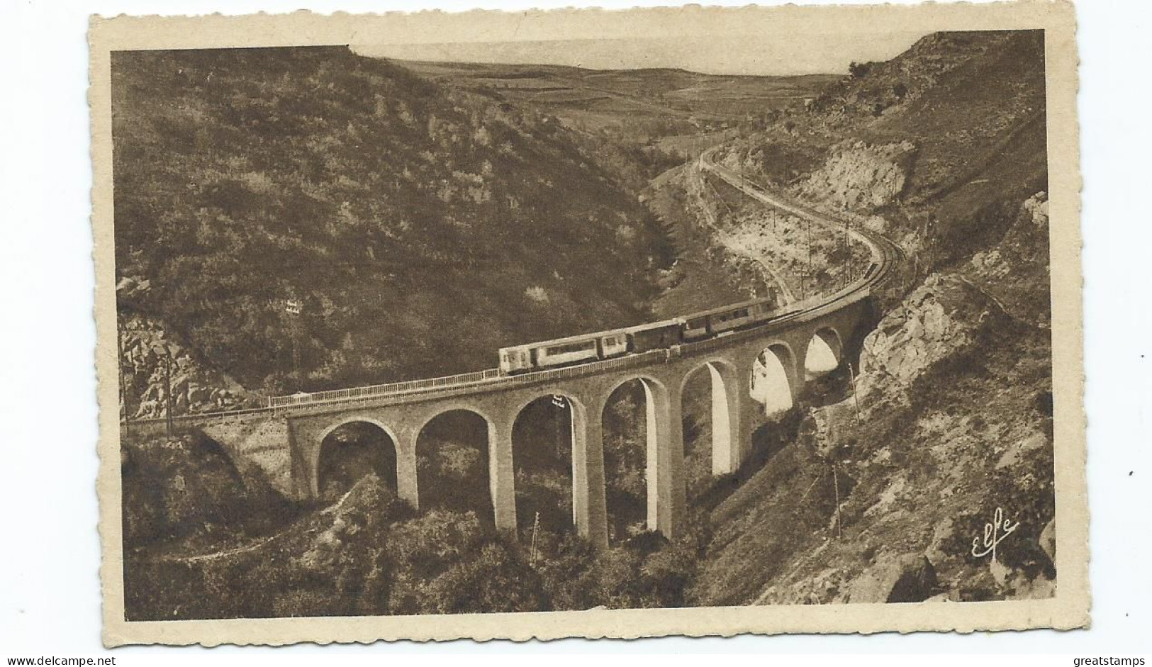 Postcard  Pyranees -ocean. La Viaduct De La Cabanasse Unused With Train - Structures