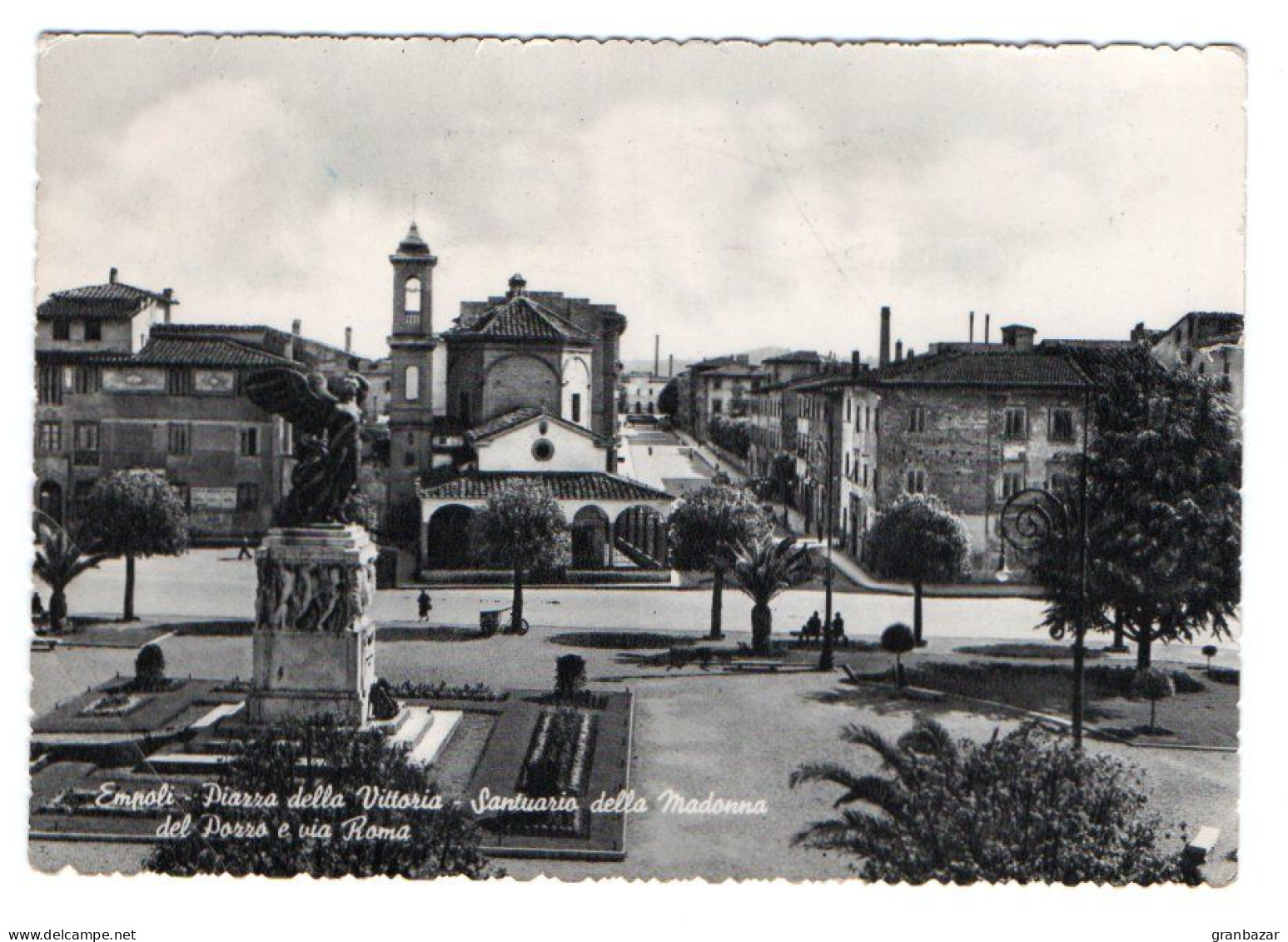 EMPOLI, PIAZZA DELLA VITTORIA E SANTUARIO, B/N, VG 1954    **//** - Empoli