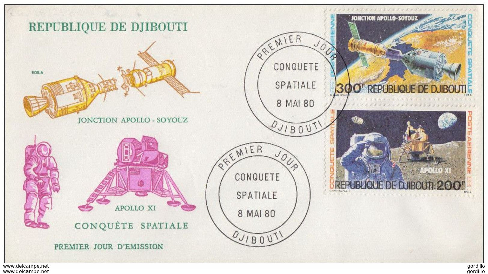 FDC  REPUBLIQUE De DJIBOUTI Conquête Spatiale 1980 - Afrika