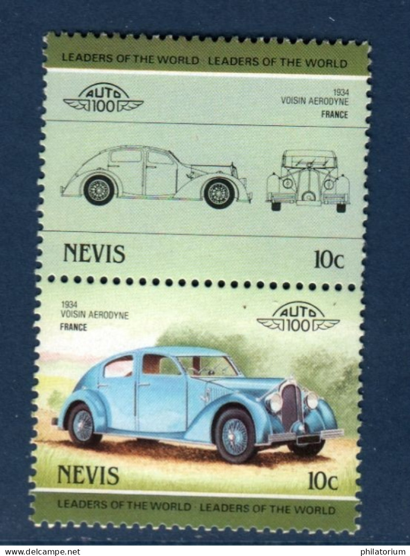 Nevis, YV , Mi 236, 237, SG 253, 254, Voisin Aerodyne, 1934, - Anguilla (1968-...)