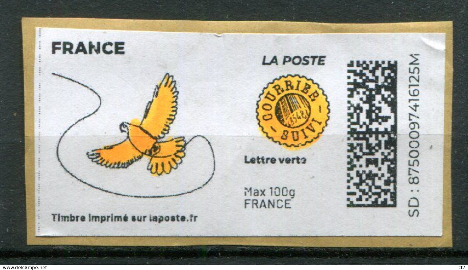 FRANCE - Timbre à Imprimer - Lettre Verte Suivie Max 100g - Colombe - Timbres à Imprimer (Montimbrenligne)