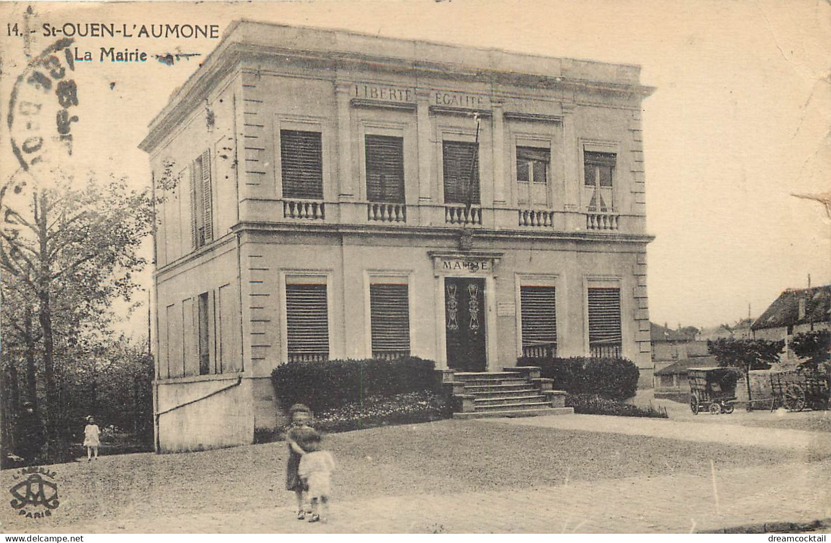 95 SAINT-OUEN-L'AUMONE. La Mairie 1929 (bord Droit Abîmé)... - Saint-Ouen-l'Aumône