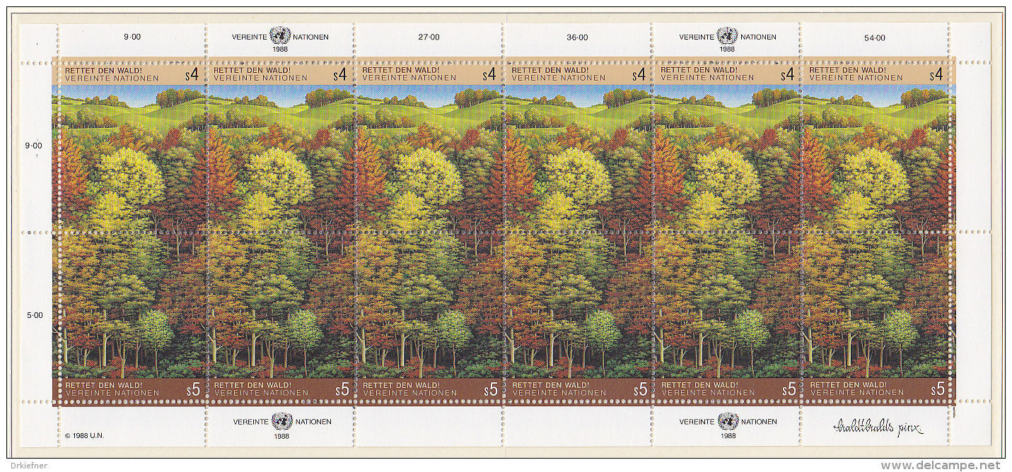 UNO WIEN 81-82, Kleinbogen, Postfrisch **, Rettet Den Wald  1988 - Blocks & Sheetlets