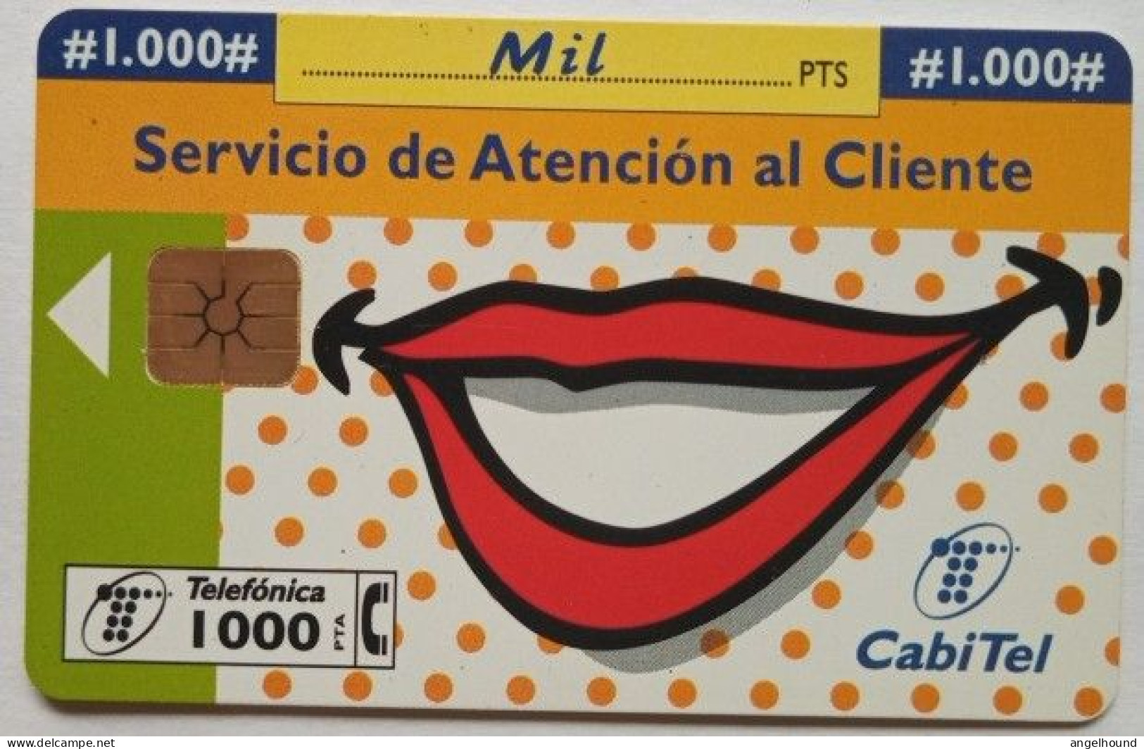 Spain 1000 Pta. Chip Card - Serv. Atencio Cliente - Emisiones Básicas