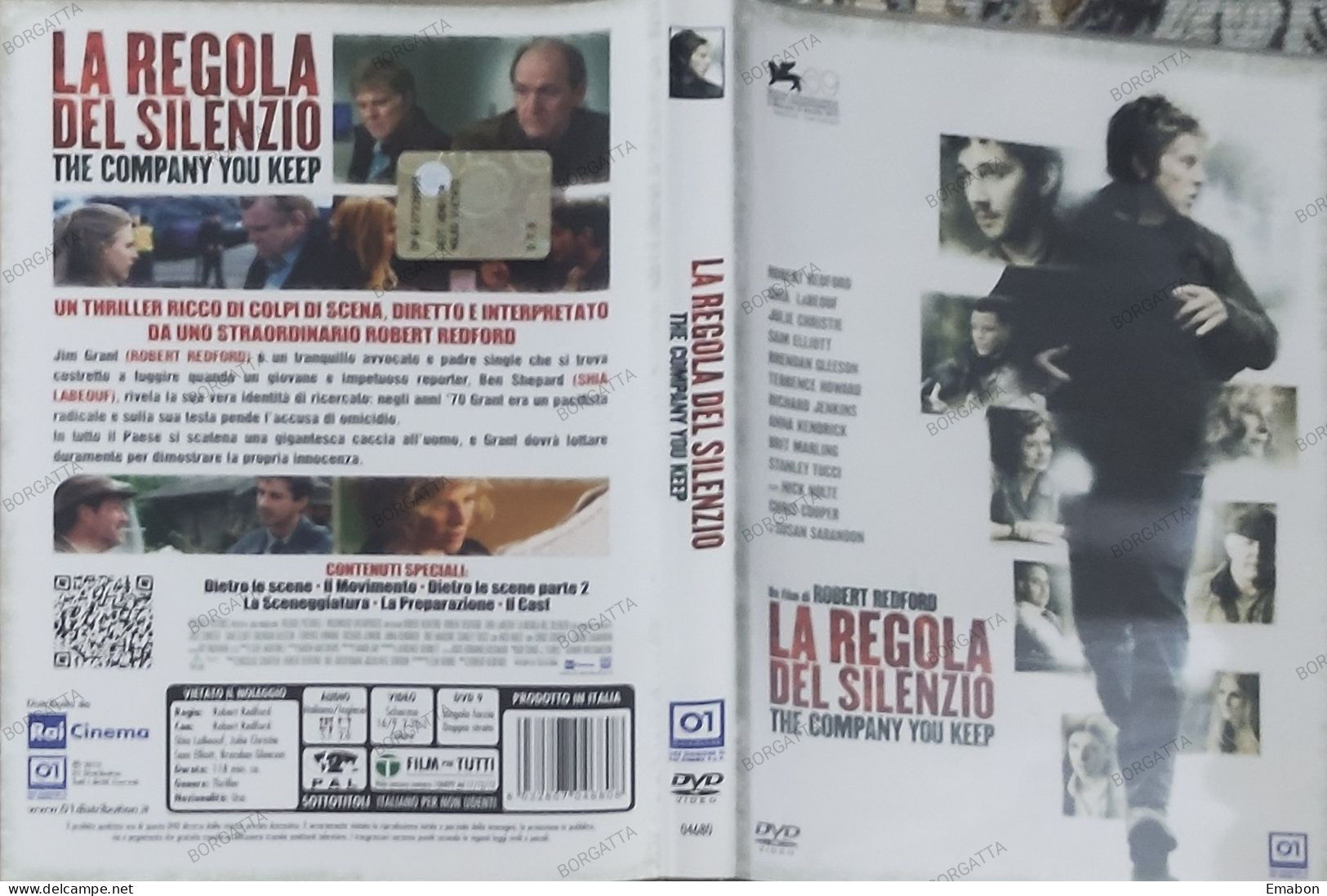 BORGATTA - DRAMMA - Dvd  " LA REGOLA DEL SILENZIO " ROBERT REDFORD - PAL 2 - 01DISTRIBUTION 2013 -  USATO In Buono Stato - Drame