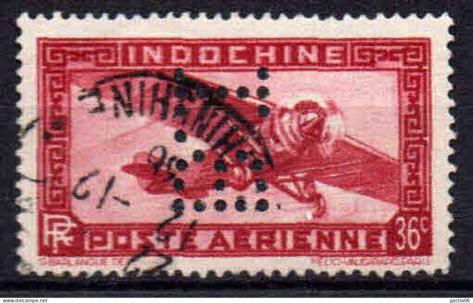 Indochine  - 1933  - Avion -  PA 8 - Perforé - Perfin    - Oblit - Used - Aéreo