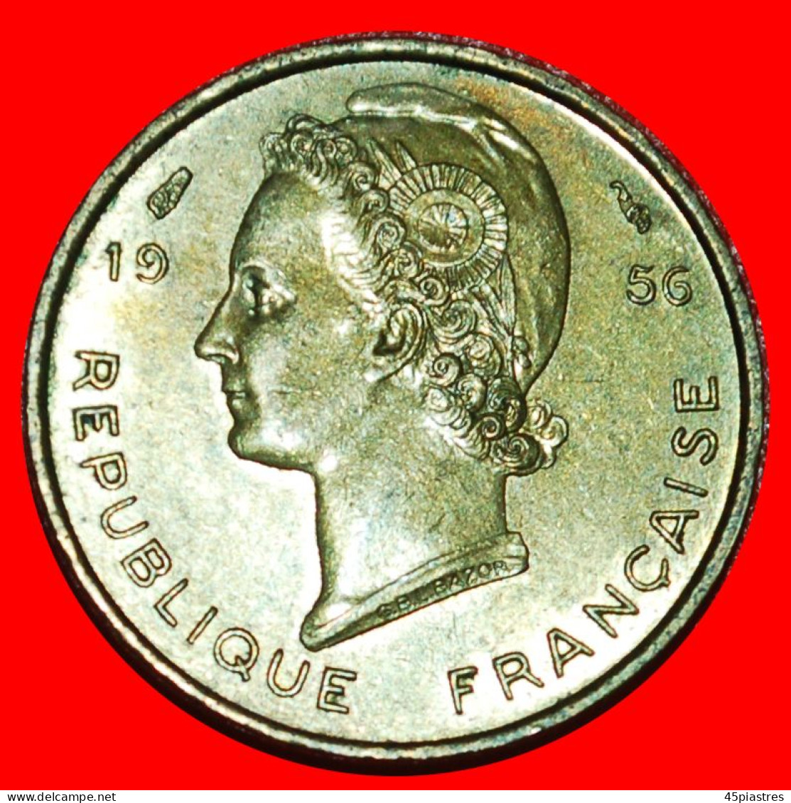 * FRANCE: FRENCH WEST AFRICA  5 FRANCS 1956 MINT LUSTRE!  · LOW START ·  NO RESERVE! - French West Africa