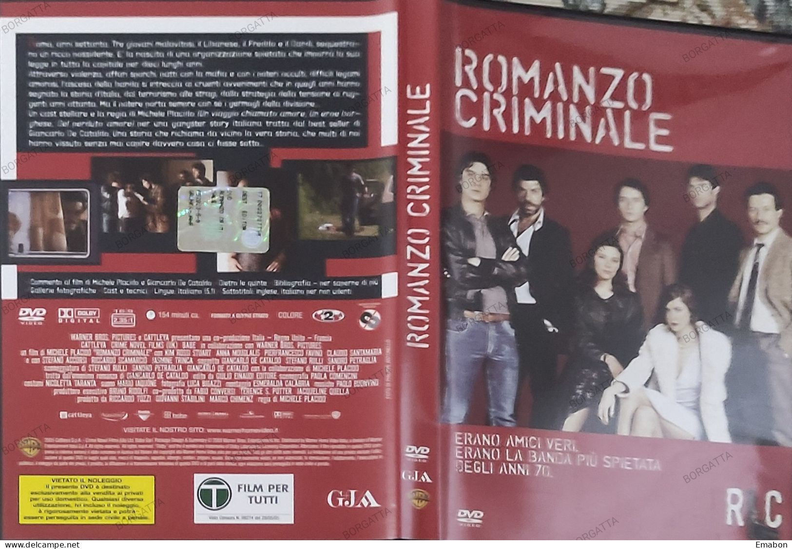 BORGATTA - DRAMMA - Dvd  " ROMANZO CRIMINALE " MICHELE PLACIDO - PAL 2 - WARNER 2008-  USATO In Buono Stato - Drama