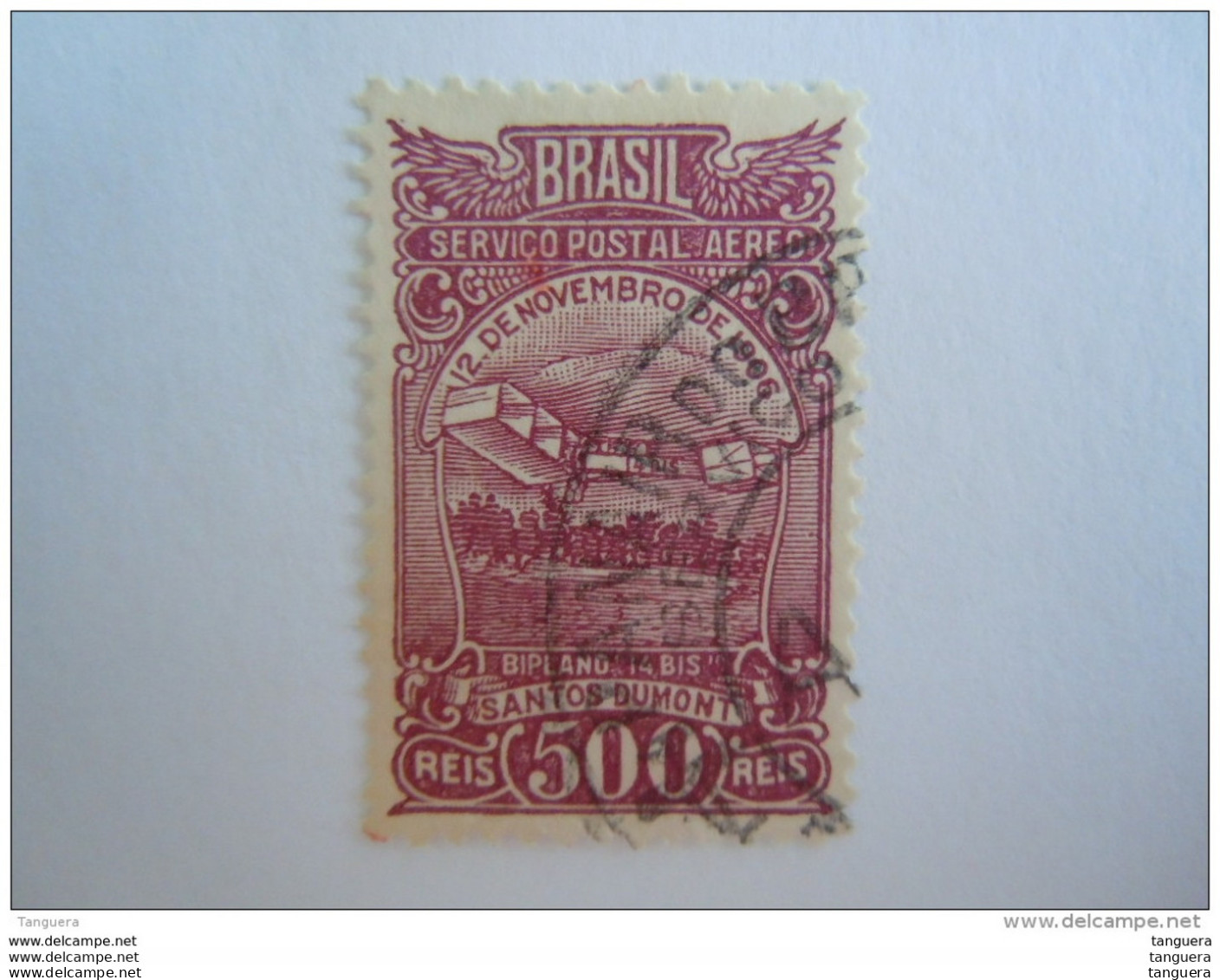 Brazilie Bresil Brasilien Brasil 1929-41 Série Courante Biplan Filigrane D  Yv PA 20 A  O - Poste Aérienne