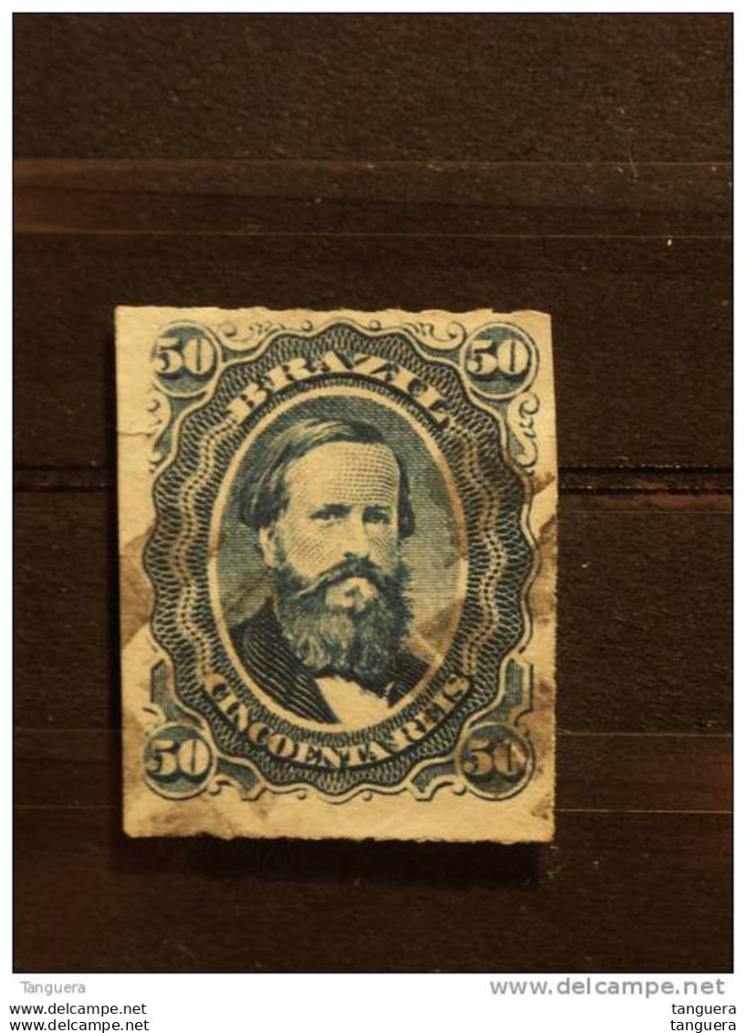 Brazilie Bresil Brasilien Brasil 1876-77 Empereur Pedro II Papier Blanc Percés En Lignes Yv 32 O - Usati