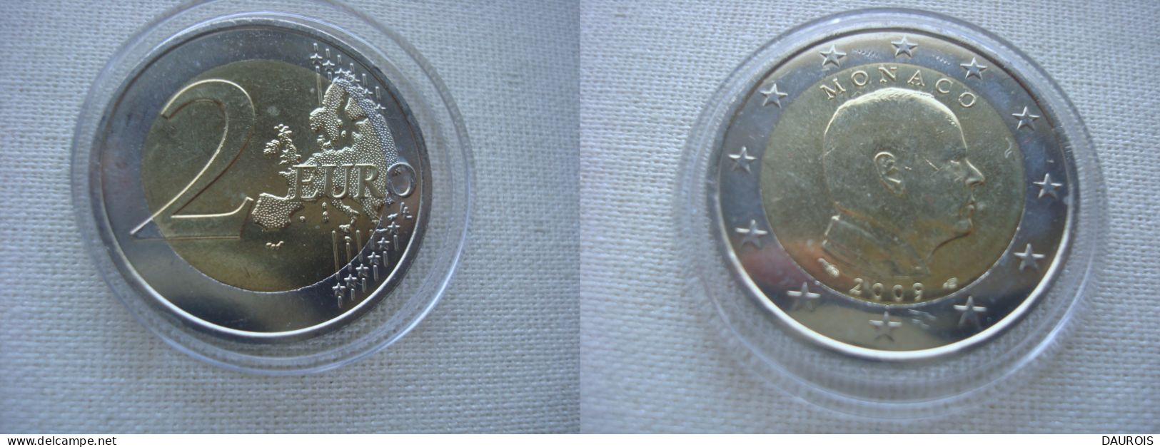 Défauts Sur Deux 2€  MONACO 2009 ALBERT II TRÈS RARE! - Monaco