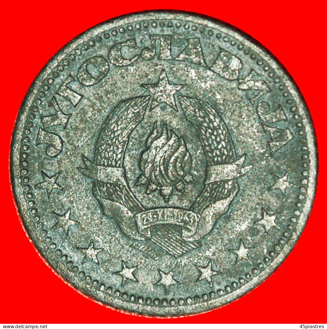 * COMMUNIST STAR: YUGOSLAVIA  2 DINARS 1945 ZINC! WARTIME (1939-1945) · LOW START ·  NO RESERVE! - Jugoslawien