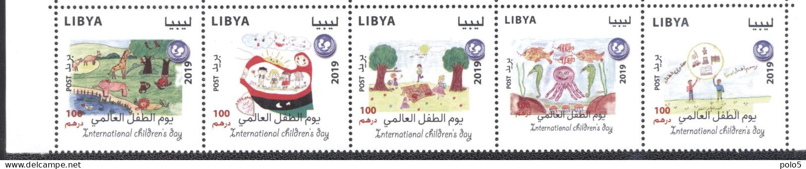 Libya 2019-UNICEF International Children's Day Strip Of 5v - Libia