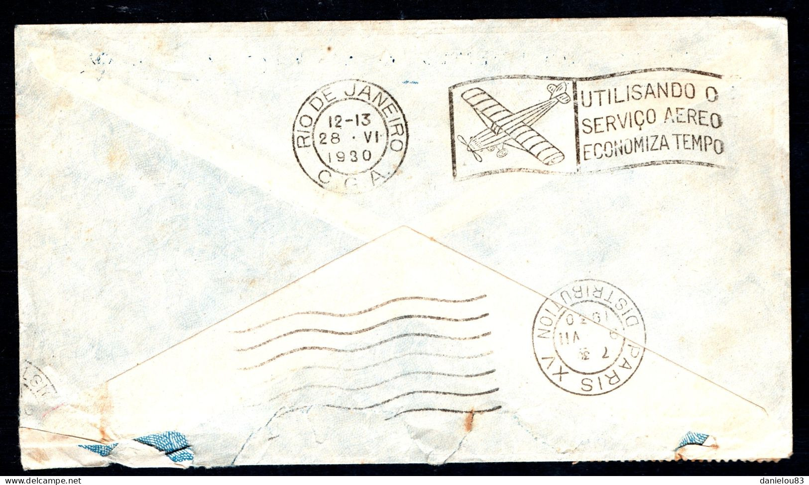 Belle Lettre AÉROPOSTALE - BRÉSIL FRANCE PARIS  - Année 1930 - Départ Rio De Janeiro Le 28 Juin 1930 - Airmail