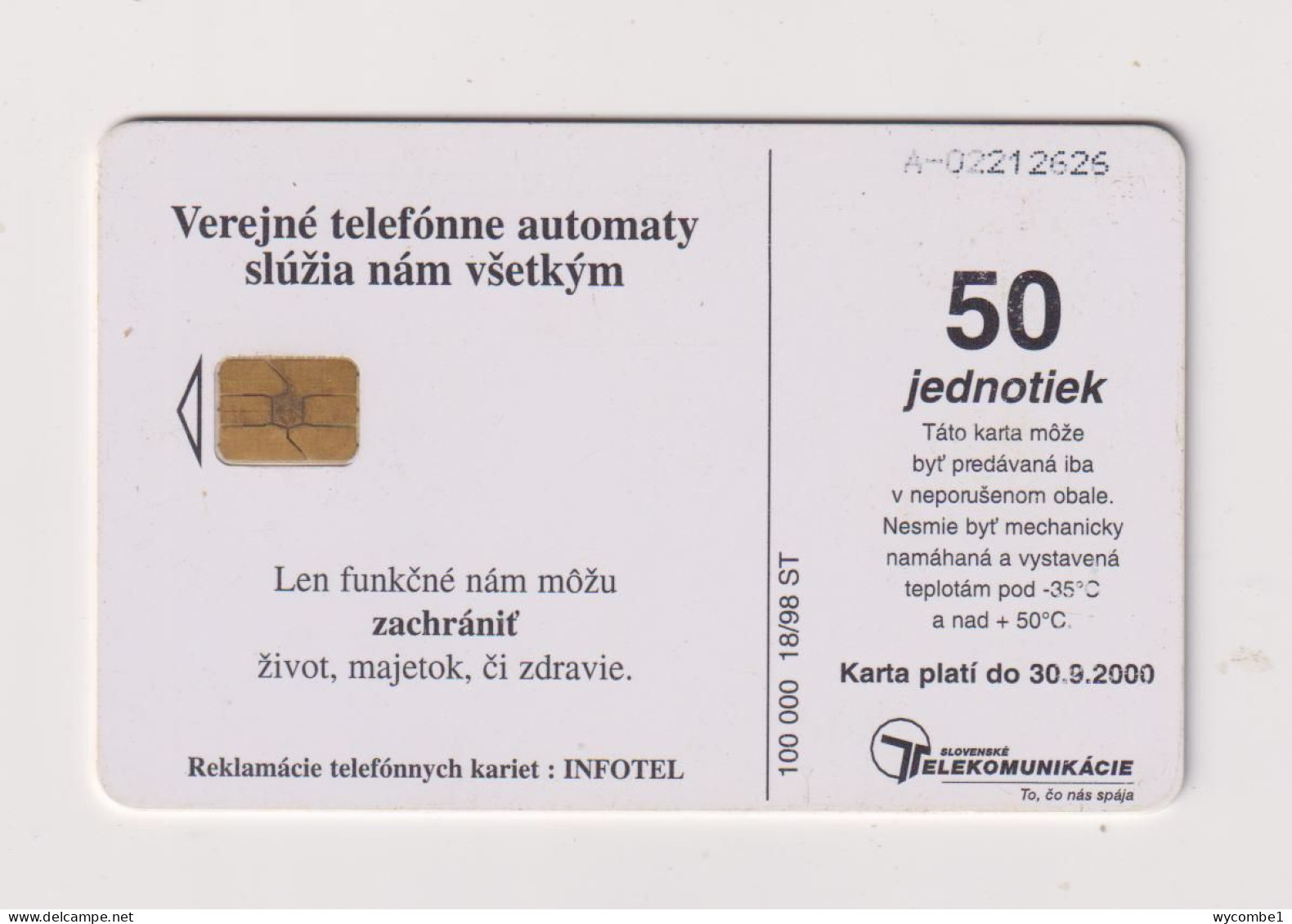 SLOVAKIA  - Zima Chip Phonecard - Slovaquie