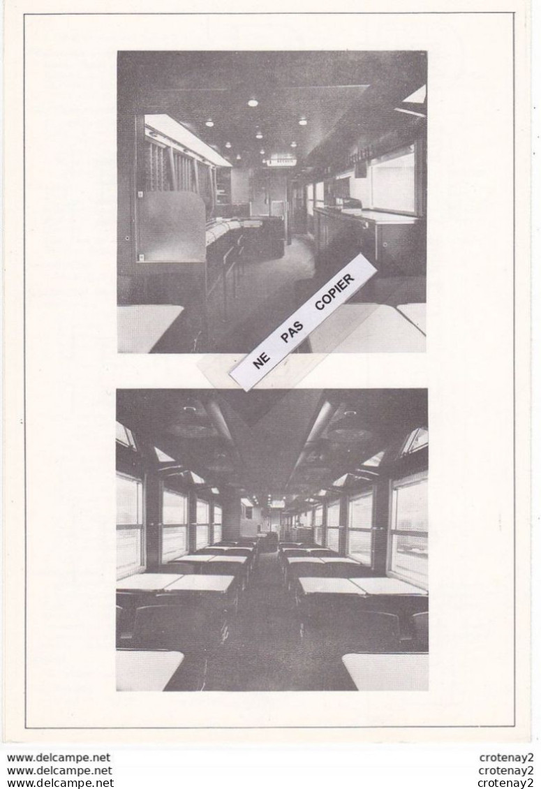 Train Wagons Fiche Technique 2 Volets Wagon Voiture SNCF Restaurant Gril Express Voir Scans (3) Fiche De Décembre 1973 - Chemin De Fer