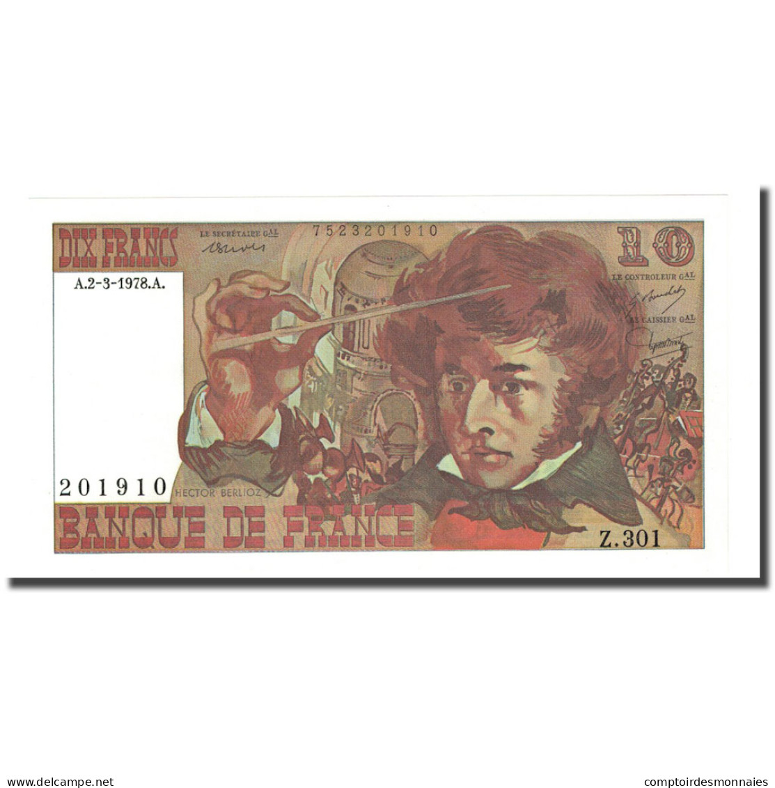 France, 10 Francs, Berlioz, 1978-03-02, NEUF, Fayette:63.23, KM:150c - 10 F 1972-1978 ''Berlioz''