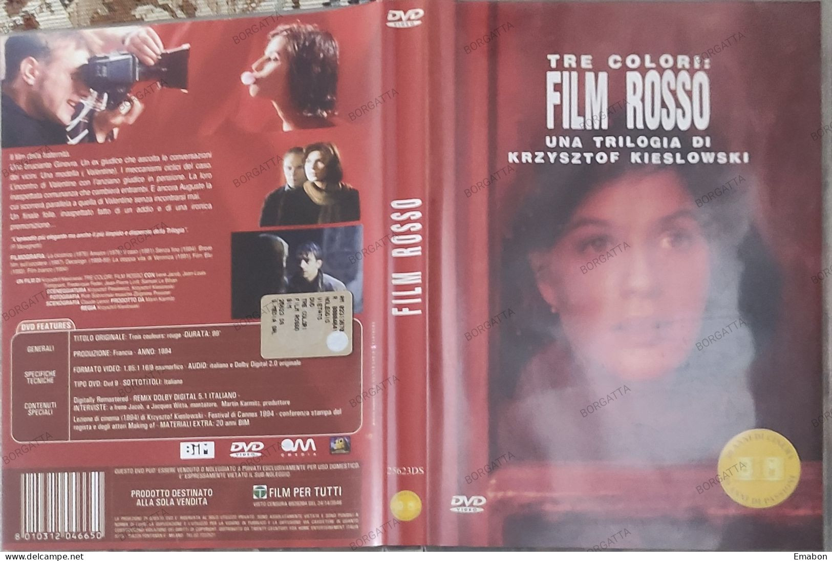 BORGATTA - DRAMMA - Dvd  " TRE COLORI  FILM ROSSO " TRILOGIA - PAL 2 - BIM 2003 - USATO In Buono Stato - Drama