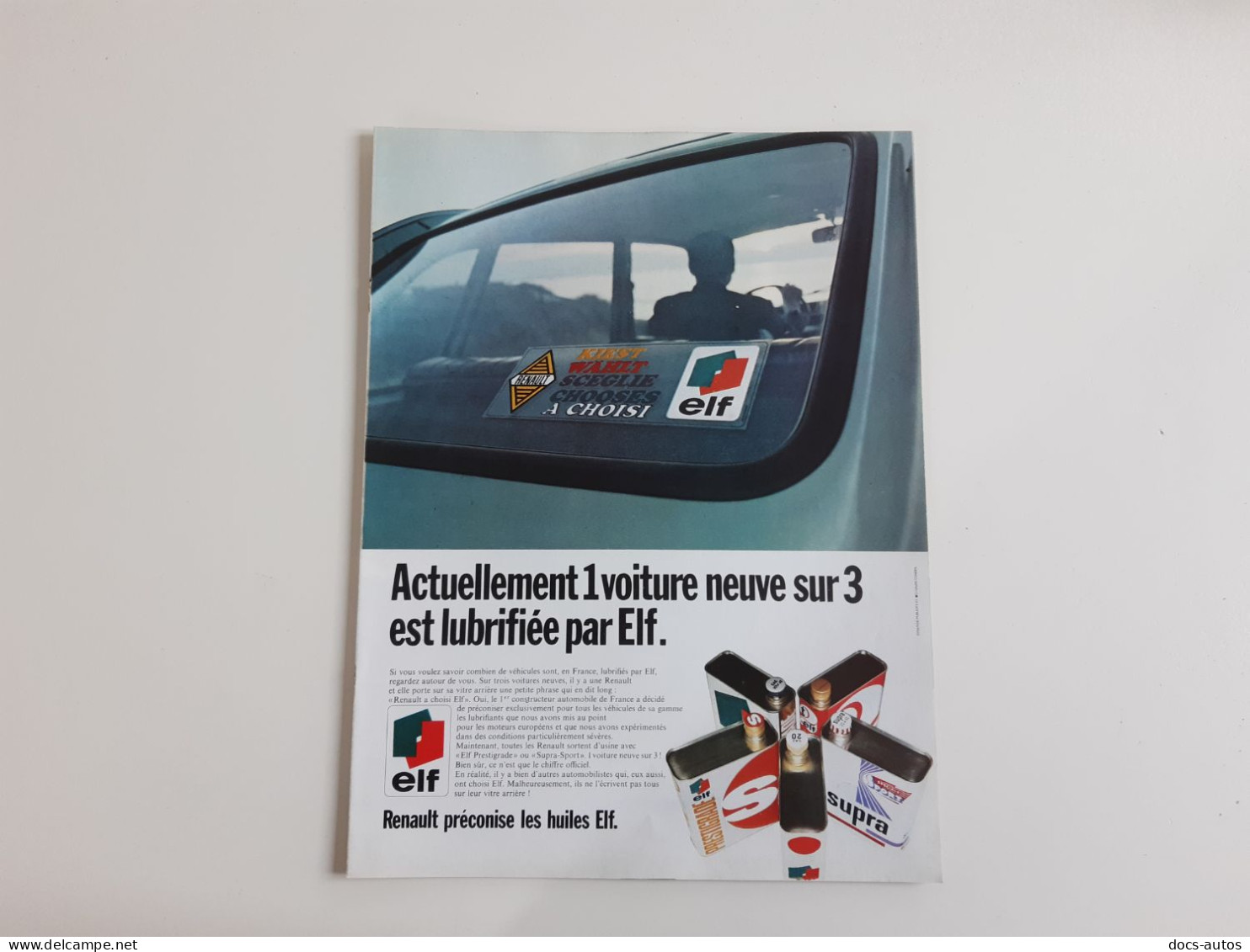 Huile Elf - Publicité De Presse Automobile - Sonstige & Ohne Zuordnung