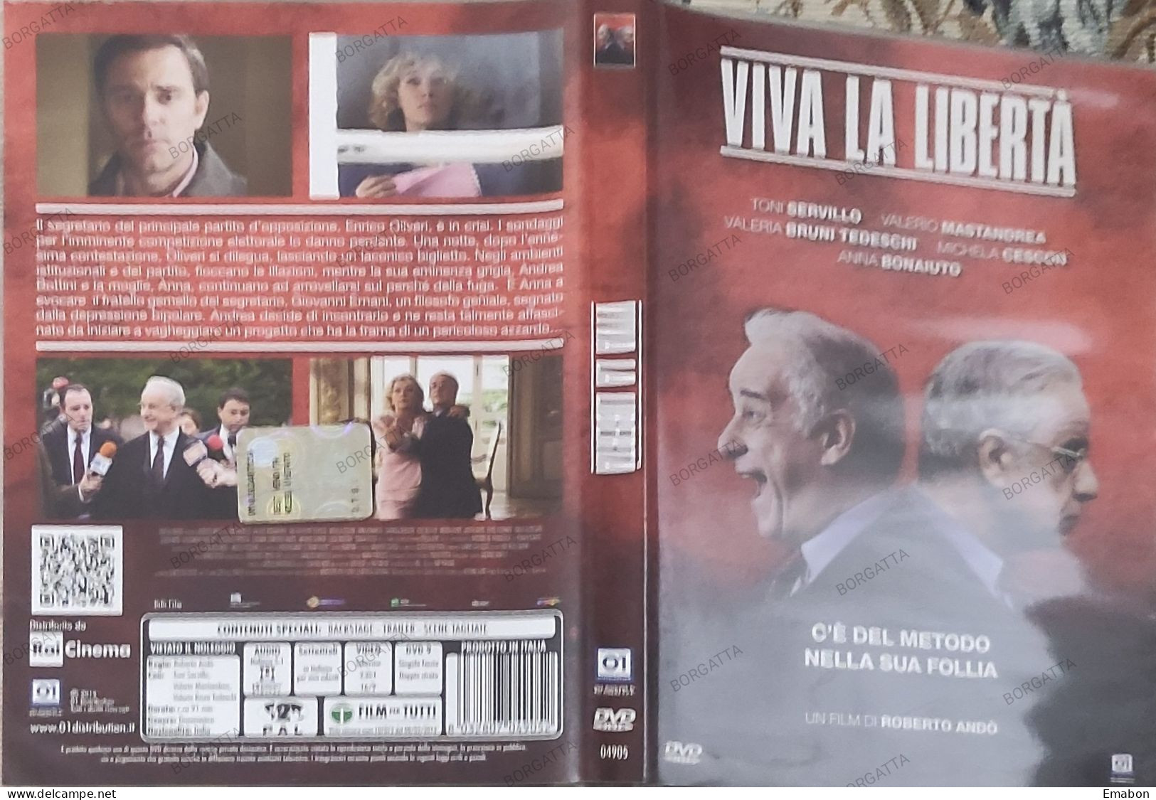 BORGATTA - DRAMMA - Dvd  " VIVA LA LIBERTA' " TONI SERVILLO, MASTRANDREA - PAL 2 - 01DISTRIBUTION - USATO In Buono Stato - Drame