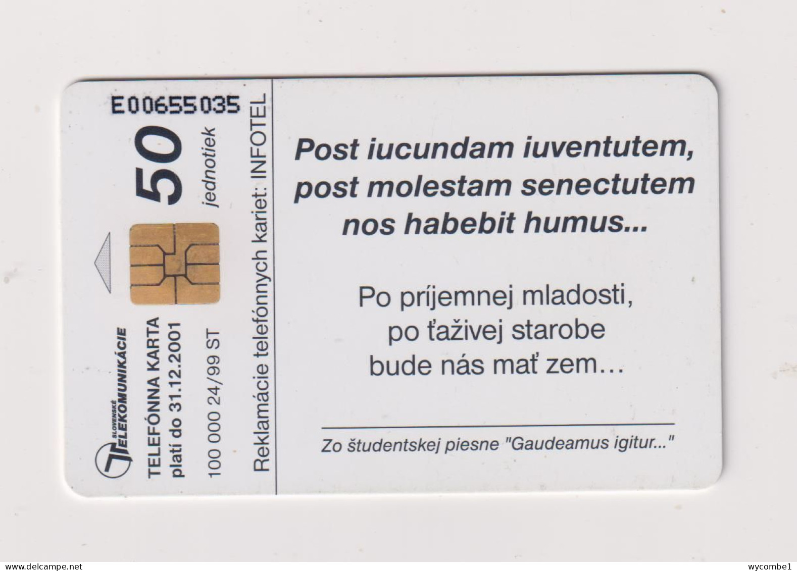 SLOVAKIA  - Medzinarodny Chip Phonecard - Slovakia