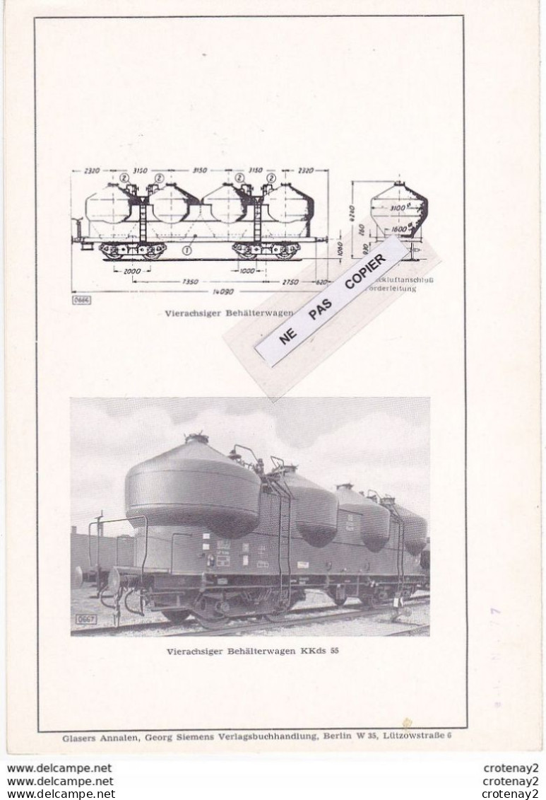 Train Wagons Fiche Technique 2 Volets Güterwagen Wagon Silo De La DB Voir Scans (3) Fiche Non Datée écrite En Allemand - Chemin De Fer