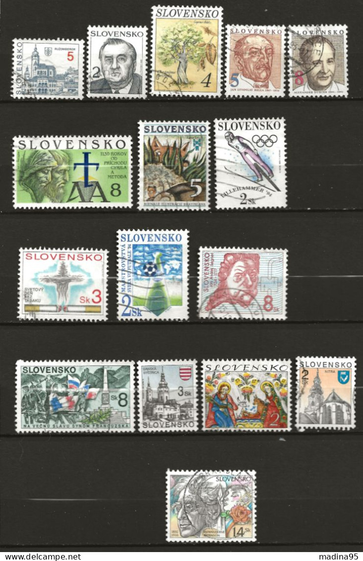 SLOVAQUIE: Obl., N° YT 130 à 184 + 360, Ens. De 16 Tp, TB - Collections, Lots & Series