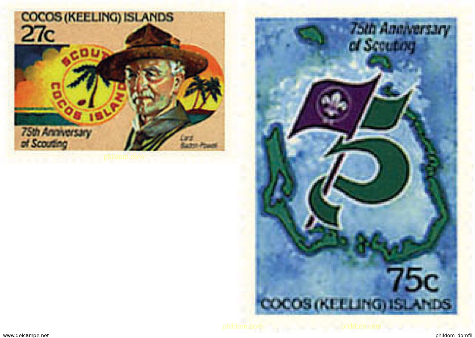 724205 HINGED COCOS Islas 1982 75 ANIVERSARIO DEL ESCULTISMO - Islas Cocos (Keeling)