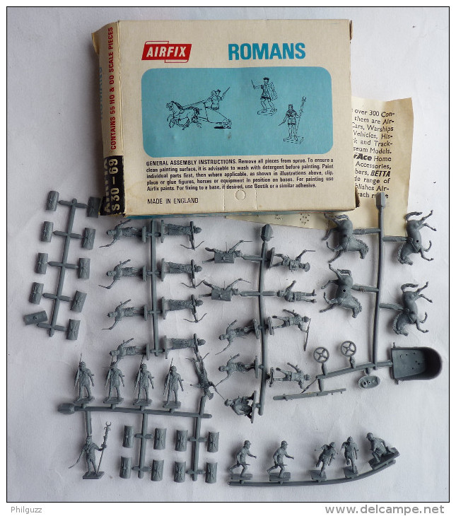 RARE BOITE Bleue 2ème Modèle AIRFIX WWII ROMAINS ROMANS 1/72 COMPLETE ET GRAPPEE No Atlantic Esci... - Militaires