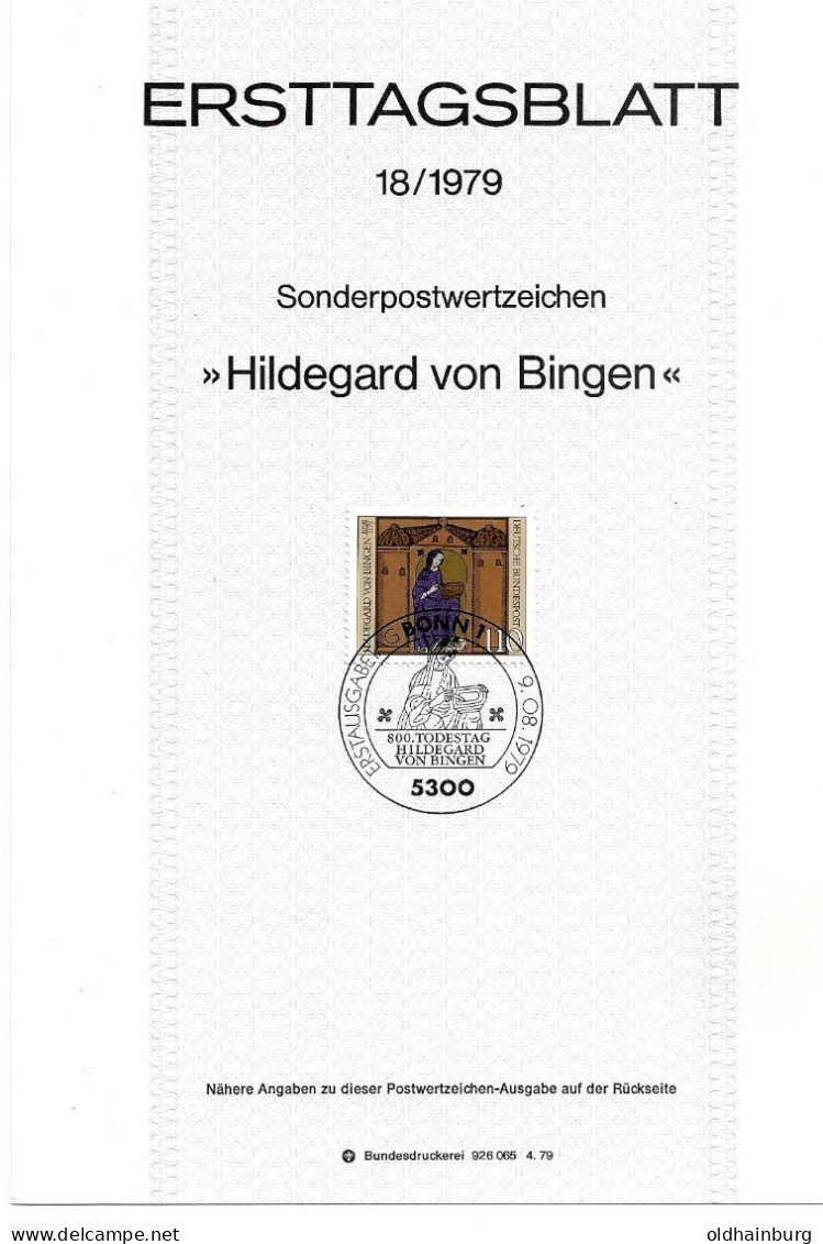 2037a: BRD- ETB 1979, Hildegard Von Bingen - Heilpflanzen