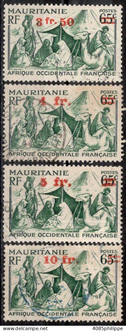 Mauritanie Timbres-poste N°133 à 136 Oblitérés TB Cote : 4€50 - Oblitérés