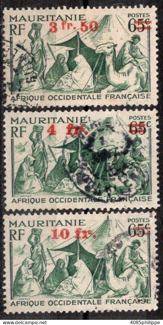 Mauritanie Timbres-poste N°133, 134 & 136 Oblitérés Cote : 3€00 - Oblitérés