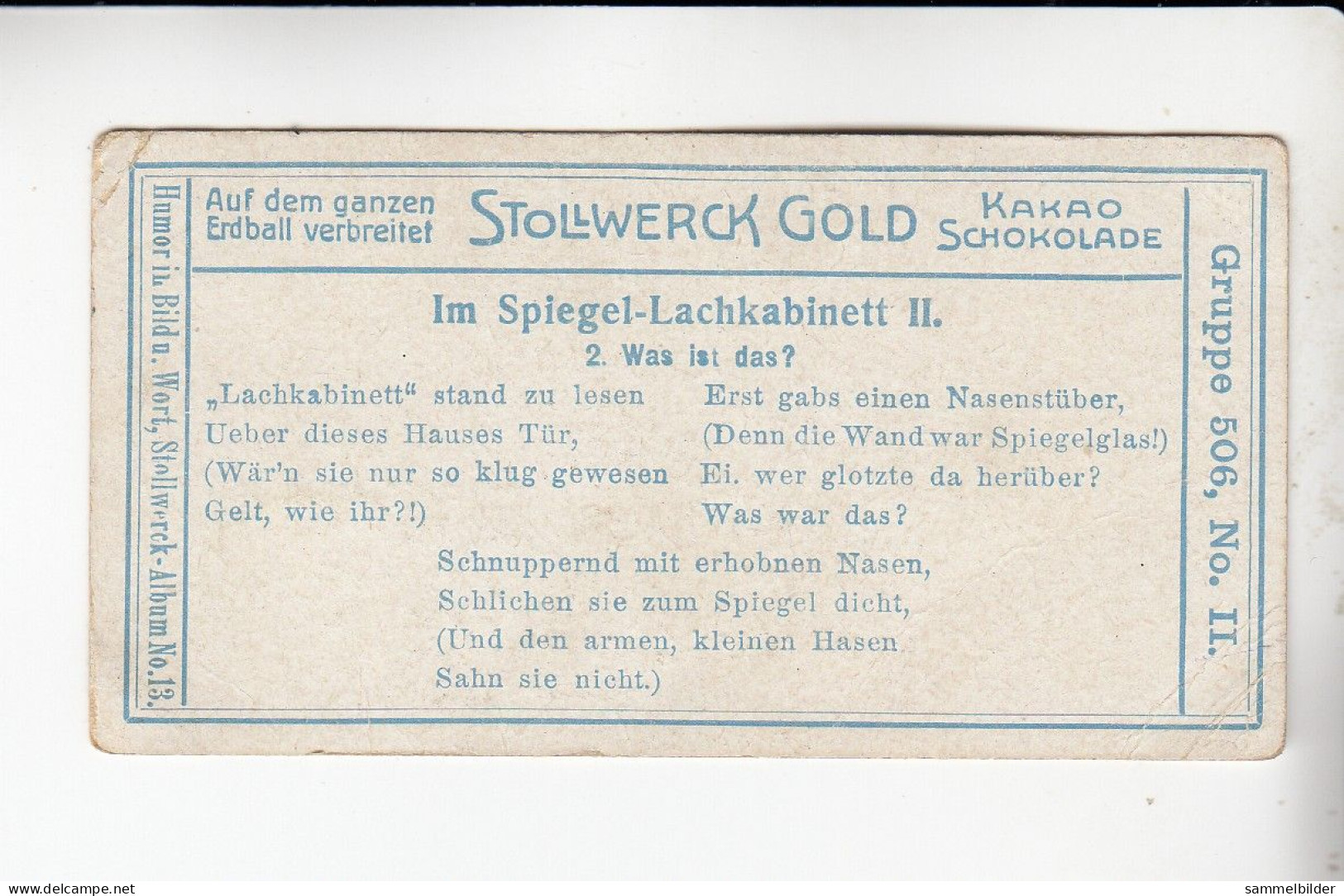 Stollwerck Album No 13 Im Lachkabinett Was Ist Das ?     Grp 506 #2 Von 1912 - Stollwerck