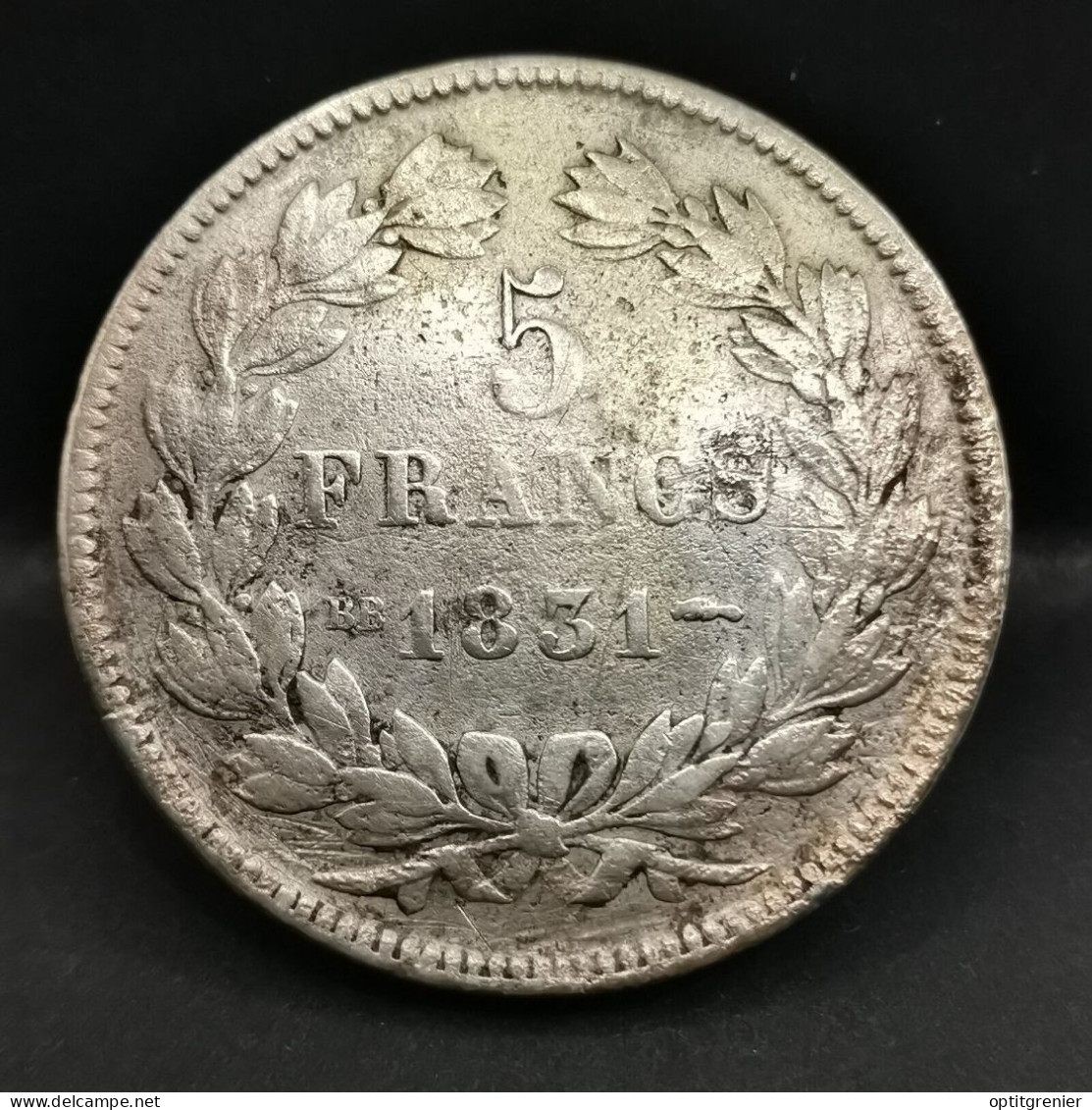 5 FRANCS ARGENT 1831 BB STRASBOURG LOUIS PHILIPPE I DOMARD TRANCHE CREUX - 5 Francs