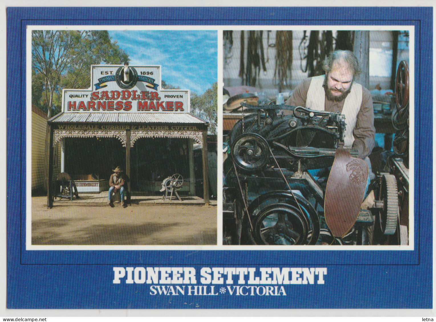 Australia VICTORIA VIC Saddler Pioneer Settlement SWAN HILL Nucolorvue 18SW014 Postcard C1980s - Swan Hill