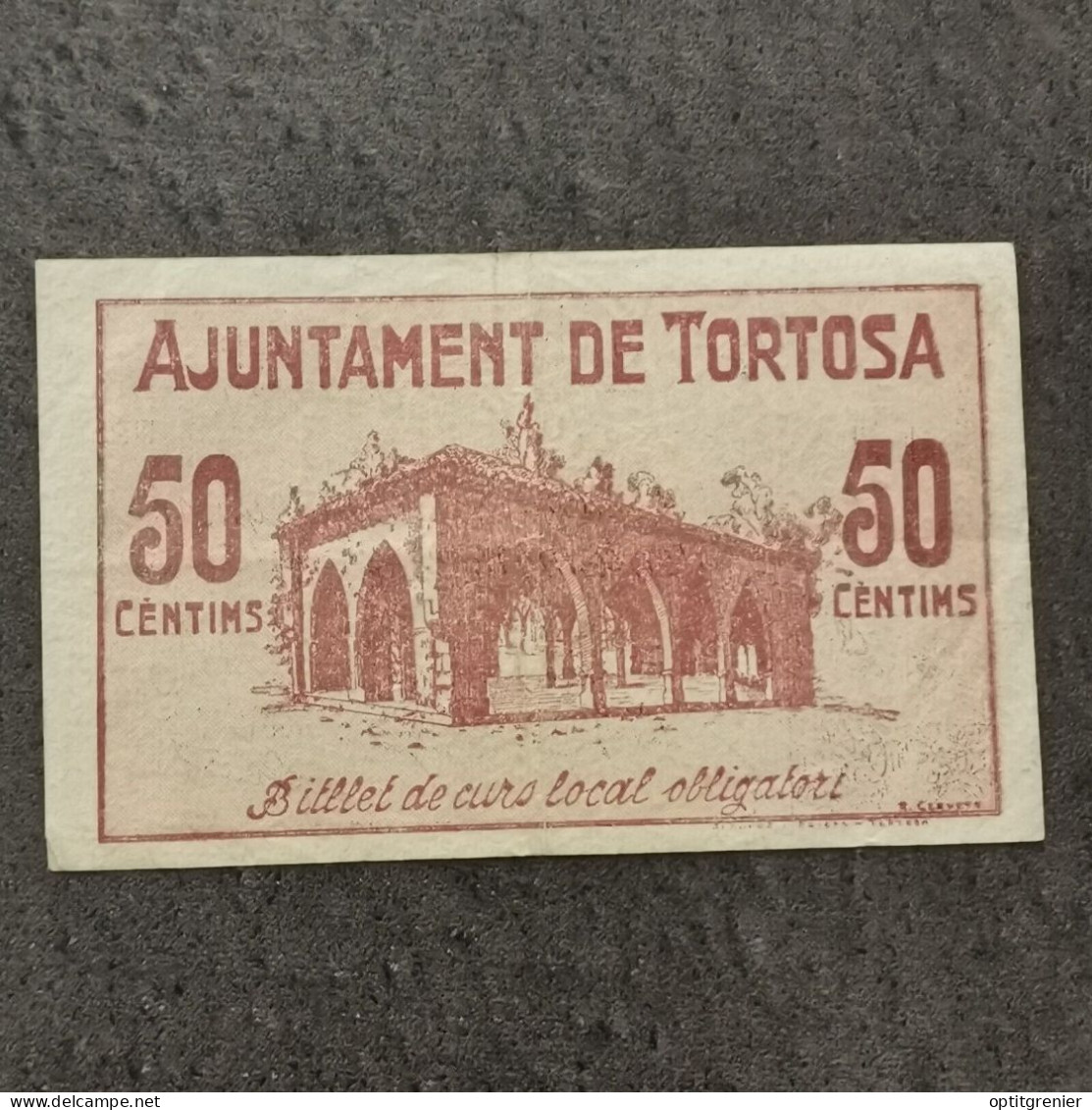 BILLET CIRCULE 50 CENTIMOS TORTOSA 9 11 1937 50000 EX. ESPAGNE / SPAIN BANKNOTE - Autres & Non Classés