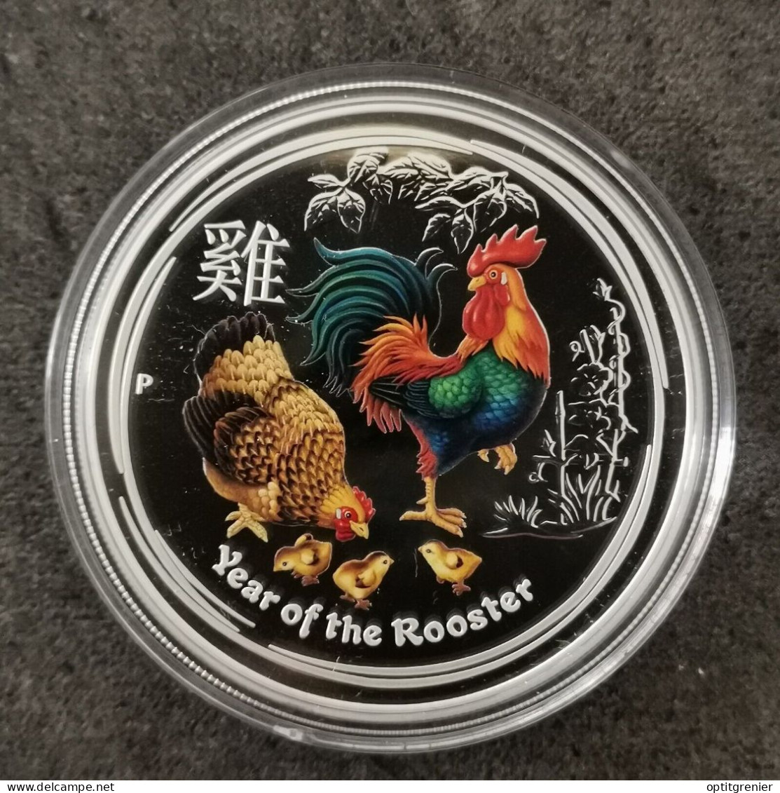 COFFRET 1 DOLLAR ARGENT 2017 YEAR OF THE ROOSTER ( COQ) AUSTRALIE / 1 OZ 9999 - Verzamelingen